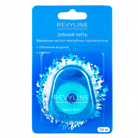 Зубная нить вощеная Revyline нейлон, мятная, 50 м и по всему Казахстану в интернет-магазине Revyline.kz