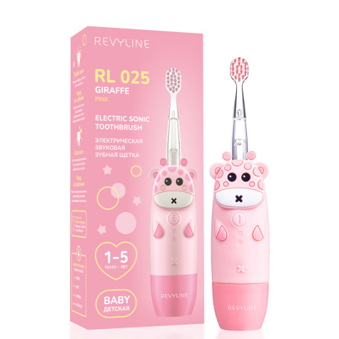 Электрическая звуковая зубная щётка Revyline RL 025 Baby, Pink и по всему Казахстану в интернет-магазине Revyline.kz