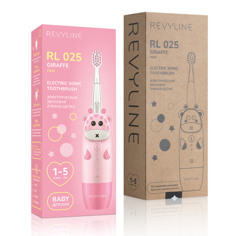 Электрическая звуковая зубная щётка Revyline RL 025 Baby, Pink и по всему Казахстану в интернет-магазине Revyline.kz