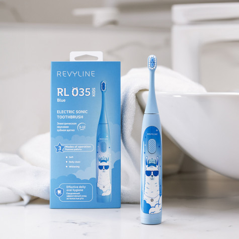Электрическая звуковая зубная щётка Revyline RL 035 Kids, light Blue и по всему Казахстану в интернет-магазине Revyline.kz