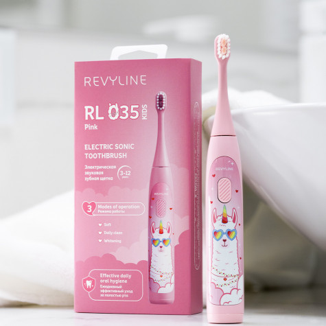 Электрическая звуковая зубная щётка Revyline RL 035 Kids, Pink и по всему Казахстану в интернет-магазине Revyline.kz