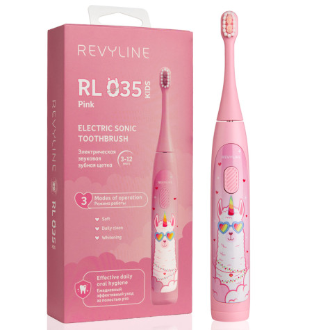 Электрическая звуковая зубная щётка Revyline RL 035 Kids, Pink и по всему Казахстану в интернет-магазине Revyline.kz