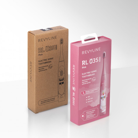Электрическая звуковая зубная щётка Revyline RL 035 Kids, Pink и по всему Казахстану в интернет-магазине Revyline.kz