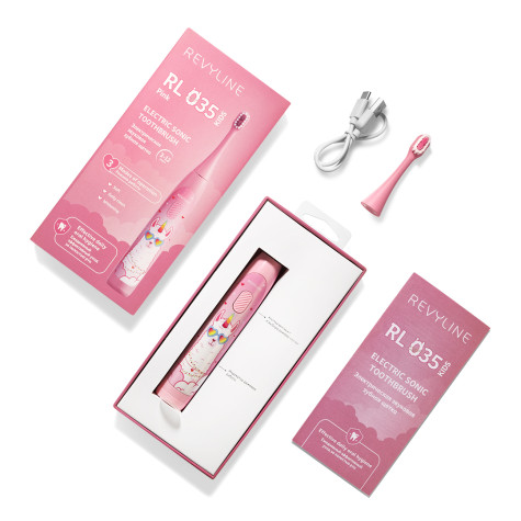 Электрическая звуковая зубная щётка Revyline RL 035 Kids, Pink и по всему Казахстану в интернет-магазине Revyline.kz