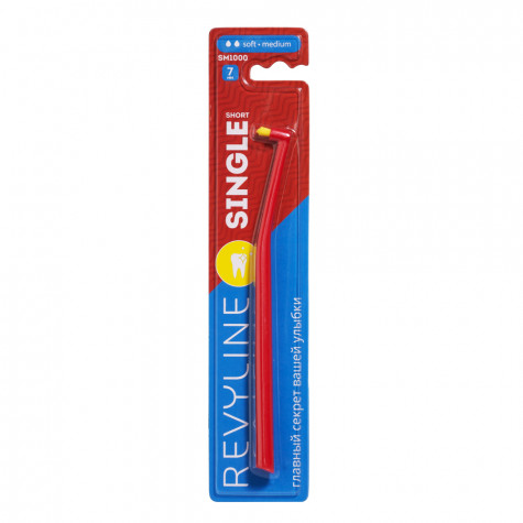 Зубная щетка Revyline SM1000 Single, монопучковая, красная - желтая и по всему Казахстану в интернет-магазине Revyline.kz