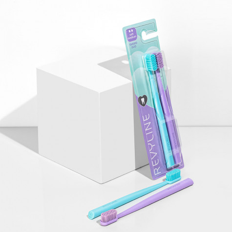 Набор зубных щеток Revyline SM6000 DUO Mint + Violet и по всему Казахстану в интернет-магазине Revyline.kz