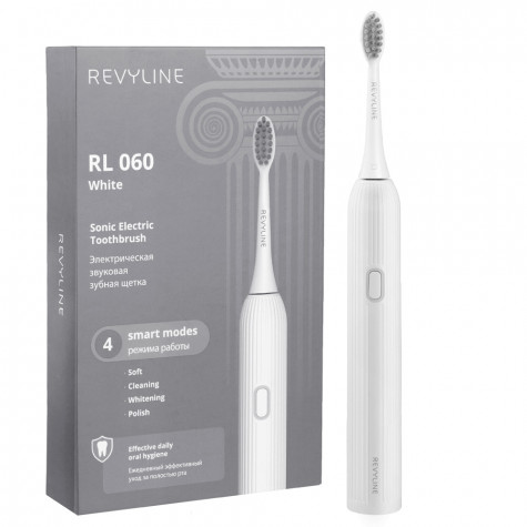 Электрическая звуковая зубная щётка Revyline RL 060, белая и по всему Казахстану в интернет-магазине Revyline.kz