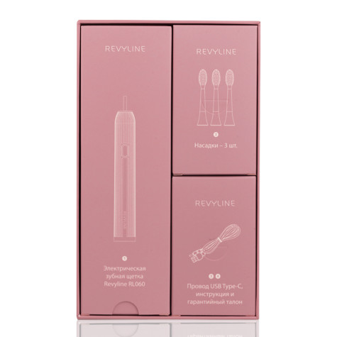 Электрическая звуковая зубная щётка Revyline RL 060, розовая и по всему Казахстану в интернет-магазине Revyline.kz