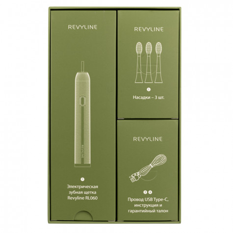 Электрическая звуковая зубная щётка Revyline RL 060, зеленая и по всему Казахстану в интернет-магазине Revyline.kz