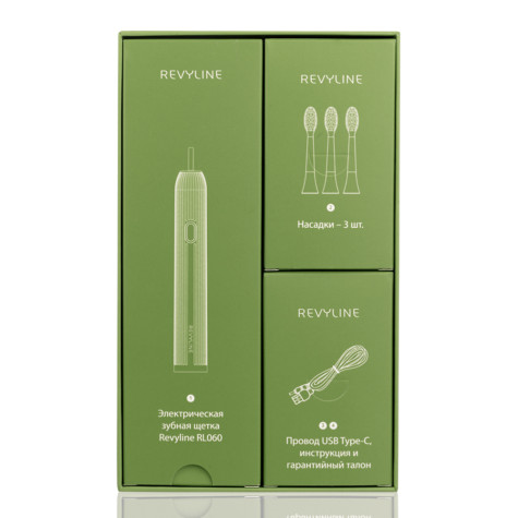 Электрическая звуковая зубная щётка Revyline RL 060, зеленая и по всему Казахстану в интернет-магазине Revyline.kz