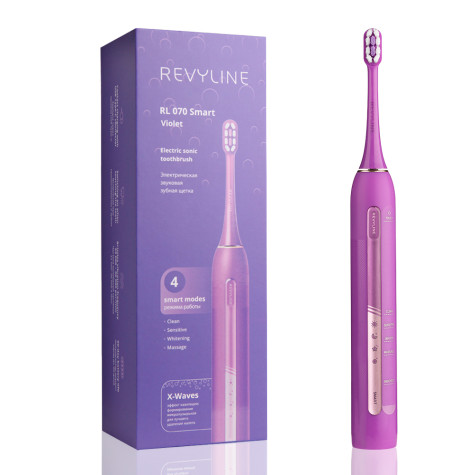 Электрическая звуковая зубная щётка Revyline RL 070 Violet и по всему Казахстану в интернет-магазине Revyline.kz
