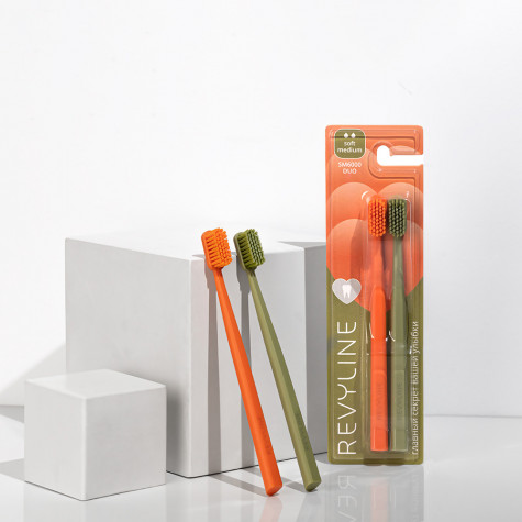 Набор зубных щеток Revyline SM6000 DUO Orange + Khaki и по всему Казахстану в интернет-магазине Revyline.kz