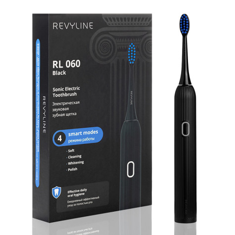 Электрическая звуковая зубная щётка Revyline RL 060 Black и по всему Казахстану в интернет-магазине Revyline.kz