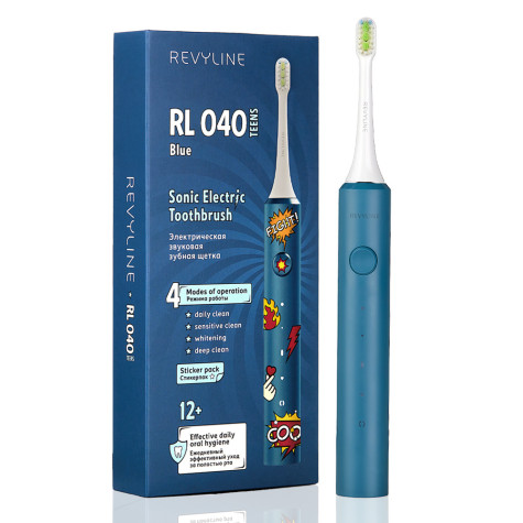 Электрическая звуковая зубная щётка Revyline RL 040 Teens, Blue и по всему Казахстану в интернет-магазине Revyline.kz