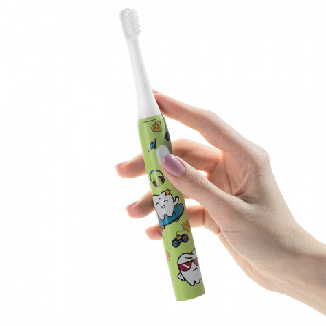 Электрическая звуковая зубная щётка Revyline RL 050 Kids, Green и по всему Казахстану в интернет-магазине Revyline.kz
