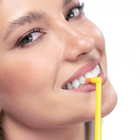 Зубная щетка Revyline SM1000 Single Long 9mm,  монопучковая, салатовая - оранжевая и по всему Казахстану в интернет-магазине Revyline.kz