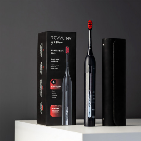 Электрическая звуковая зубная щётка Revyline RL 070 Black by Dr. Baburov и по всему Казахстану в интернет-магазине Revyline.kz
