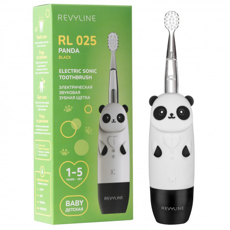 Электрическая звуковая зубная щетка Revyline RL 025 Panda, черная и по всему Казахстану в интернет-магазине Revyline.kz