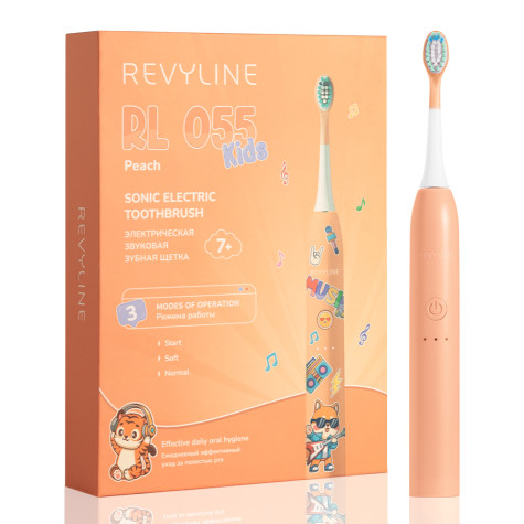 Электрическая зубная щетка Revyline RL 055 Kids, Peach и по всему Казахстану в интернет-магазине Revyline.kz