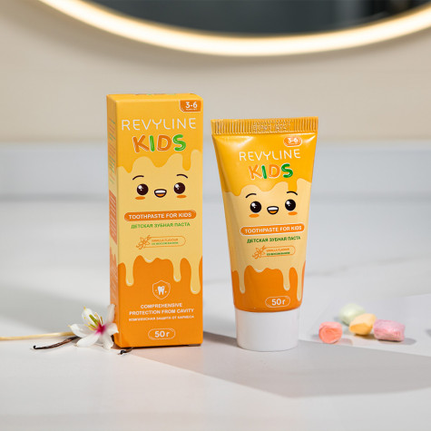 Зубная паста Revyline Kids ваниль, 50 г и по всему Казахстану в интернет-магазине Revyline.kz