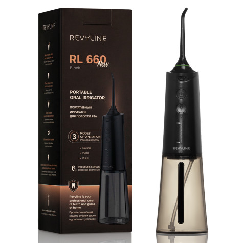 Портативный ирригатор Revyline RL 660 New, Black и по всему Казахстану в интернет-магазине Revyline.kz