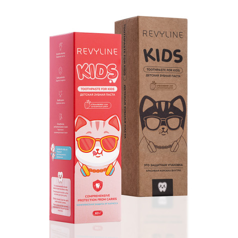 Зубная паста Revyline Kids Клубника, 60 г и по всему Казахстану в интернет-магазине Revyline.kz