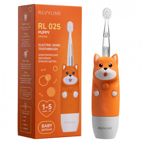 Электрическая звуковая зубная щётка Revyline RL 025 Baby Puppy, Orange и по всему Казахстану в интернет-магазине Revyline.kz