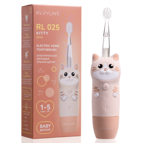 Электрическая звуковая зубная щётка Revyline RL 025 Baby Kitty, Beige и по всему Казахстану в интернет-магазине Revyline.kz