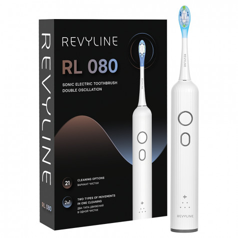 Электрическая звуковая зубная щётка Revyline RL 080 White и по всему Казахстану в интернет-магазине Revyline.kz