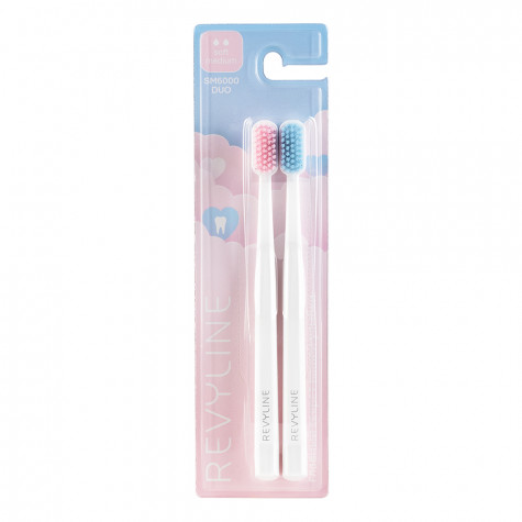 Набор зубных щеток Revyline SM6000 DUO White/Pink + White/Blue и по всему Казахстану в интернет-магазине Revyline.kz