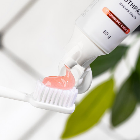 Зубная паста Revyline Crystal Клубника и Персик, без фтора, 80 г и по всему Казахстану в интернет-магазине Revyline.kz