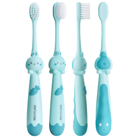Набор зубных щеток Revyline Bunny Duo, от 3 лет, желтая и голубая и по всему Казахстану в интернет-магазине Revyline.kz