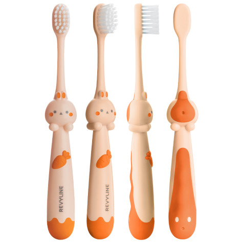 Набор зубных щеток Revyline Bunny Duo, от 3 лет, розовая и оранжевая и по всему Казахстану в интернет-магазине Revyline.kz