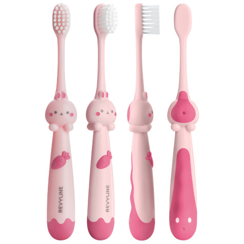 Набор зубных щеток Revyline Bunny Duo, от 3 лет, розовая и оранжевая и по всему Казахстану в интернет-магазине Revyline.kz