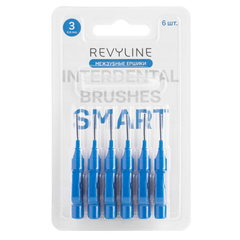 Ершики межзубные Revyline Smart, размер 3 (0,60 мм) голубые, 6 шт. и по всему Казахстану в интернет-магазине Revyline.kz