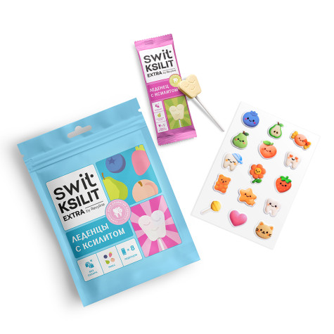 Леденцы на палочке Swit by Revyline Ksilit Extra Mix, 8 шт. и по всему Казахстану в интернет-магазине Revyline.kz