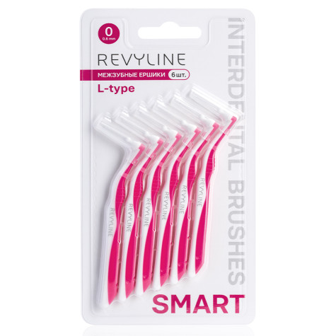 Ершики межзубные Revyline Smart L-type, размер 0 (0,40 мм) розовые, 6 шт. и по всему Казахстану в интернет-магазине Revyline.kz