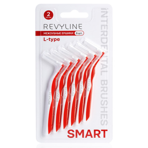 Ершики межзубные Revyline Smart L-type, размер 2 (0,50 мм) красные, 6 шт. и по всему Казахстану в интернет-магазине Revyline.kz