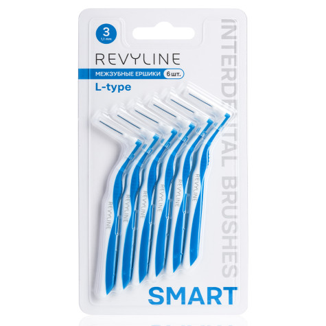 Ершики межзубные Revyline Smart L-type, размер 3 (0,60 мм) голубые, 6 шт. и по всему Казахстану в интернет-магазине Revyline.kz